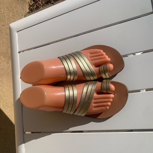 Kurt Geiger London summer gold leather shoes size 6-6.5 ( European 36.5) - Picture 2 of 14